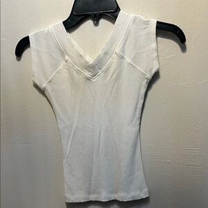 Classic White V-Neck Short Sleeve Top